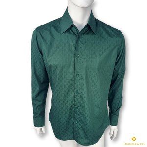 Louis Vuitton Men's Green Cotton Monogram Classic Shirt